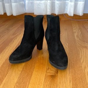 Black suede booties
